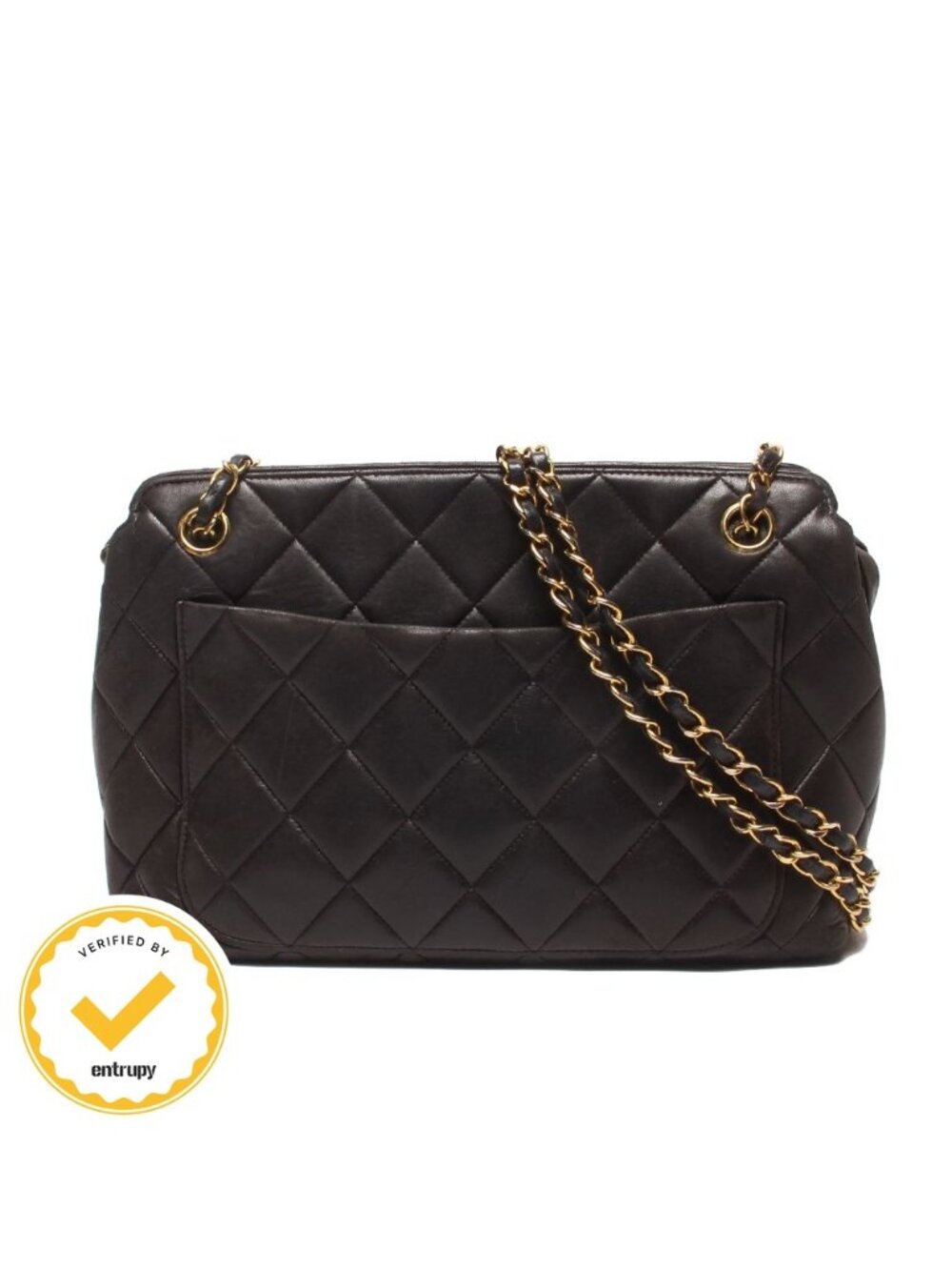 Chanel Chain Shoulder Bag Lambskin Gold Quilted